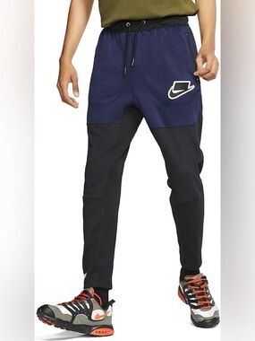 Nike Sportswear Innovation Clash Knit Track Pants Joggers Blue Black Size XL